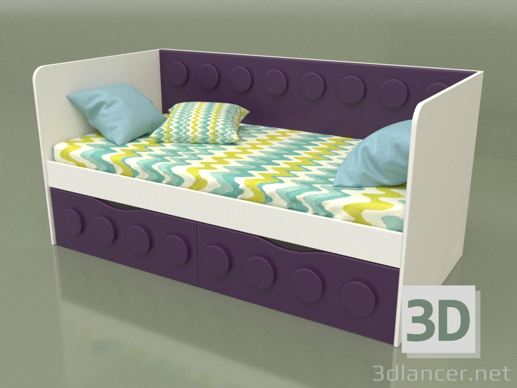 3d model Sofá cama para niños con 2 cajones (Ametist) - vista previa