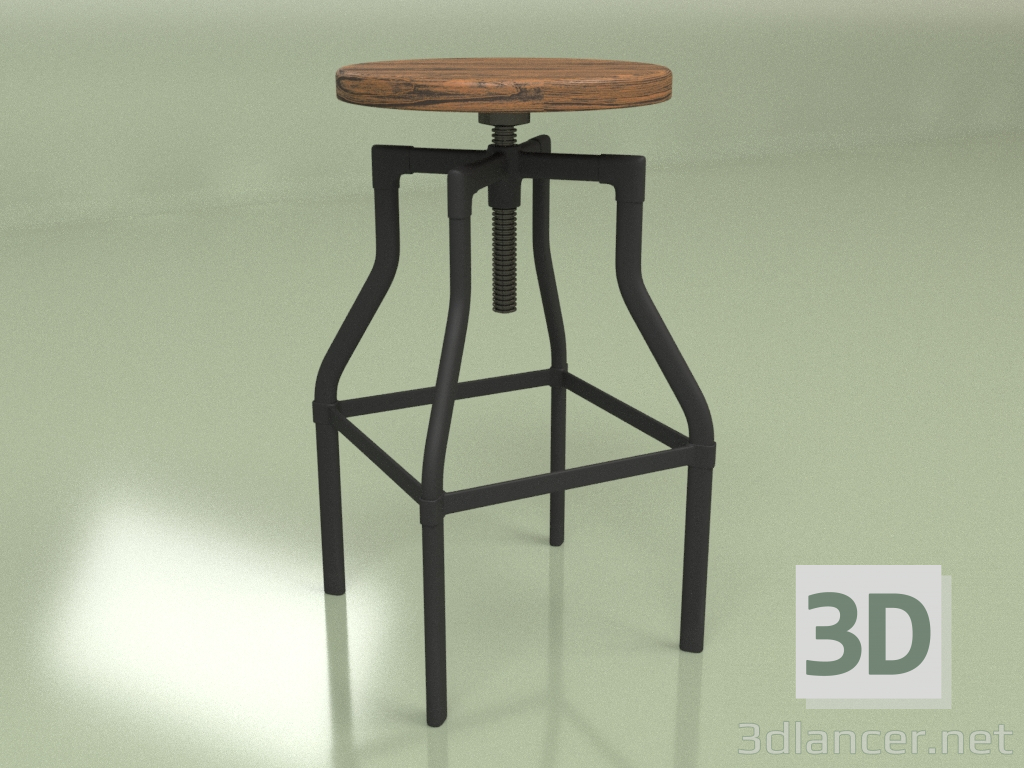 3d model Taburete de bar Maquinista (fresno macizo, negro) - vista previa