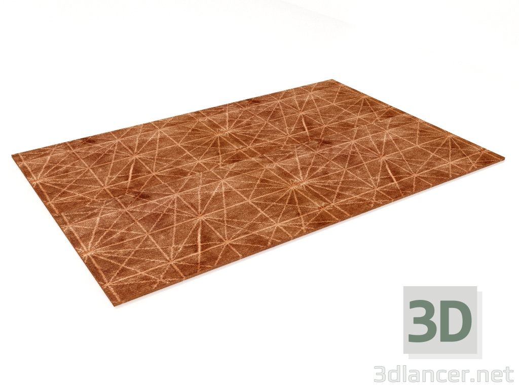 3d model Alfombra naranja Muse 300x200 - vista previa