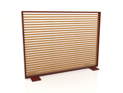 Parete divisoria in legno artificiale e alluminio 150x110 (Roble golden, Wine red)