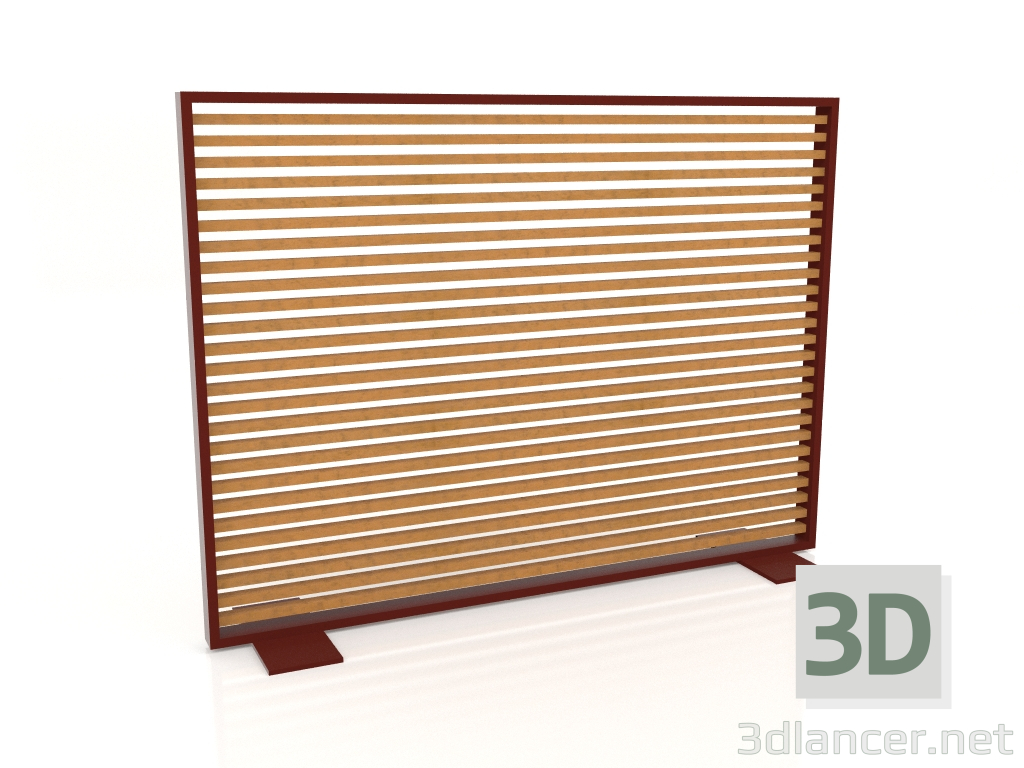 3d model Mampara de madera artificial y aluminio 150x110 (Roble dorado, Rojo vino) - vista previa