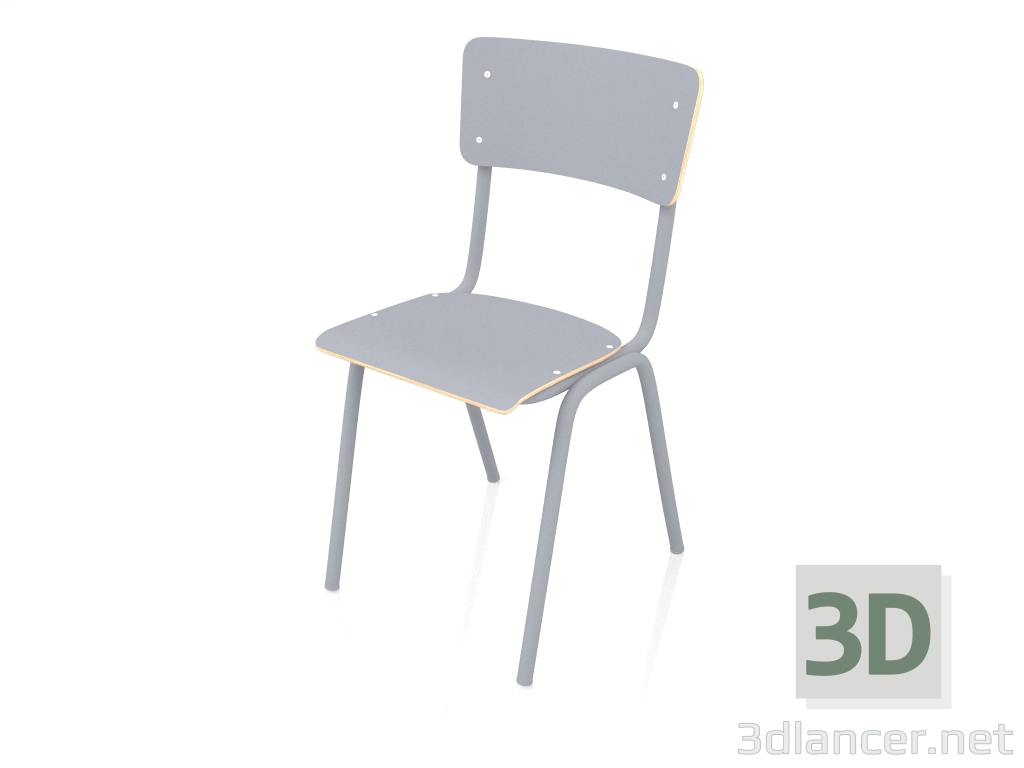 modèle 3D Chaise rentrée scolaire HPL (Gris) - preview