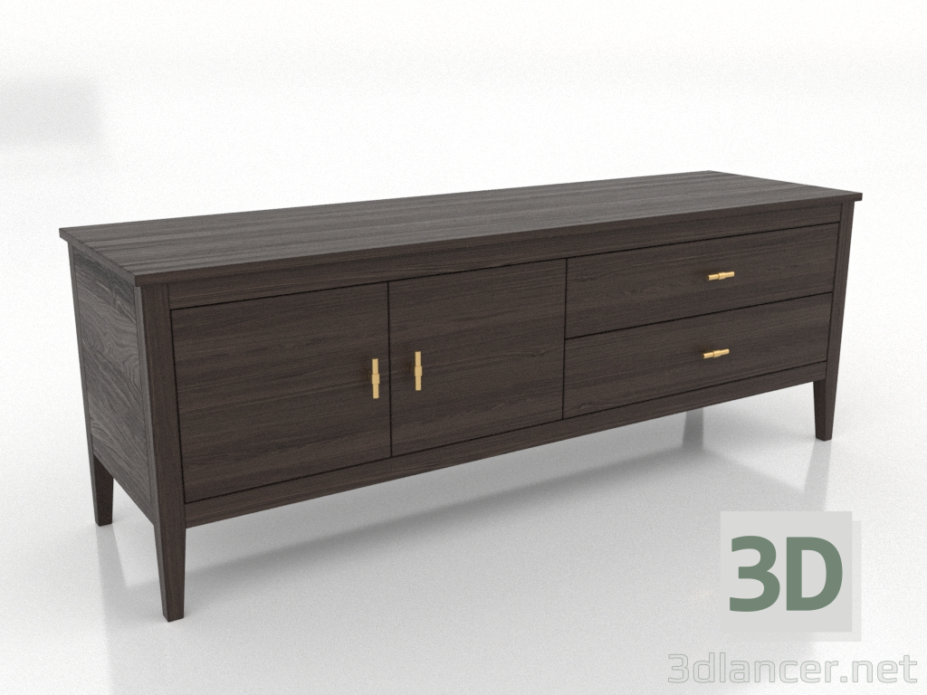 modèle 3D Meuble TV 1 1500 mm (frêne noyer) - preview modèle 3D Meuble TV 1 1500 mm (frêne noyer) - preview