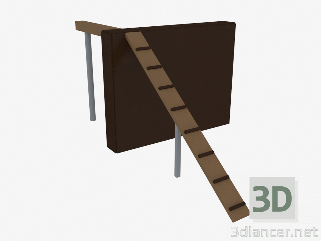 3d model Carrera de obstáculos (cerca con una tabla inclinada) (7829) - vista previa