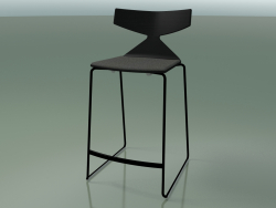 Tabouret de bar empilable 3712 (avec coussin, noir, V39)