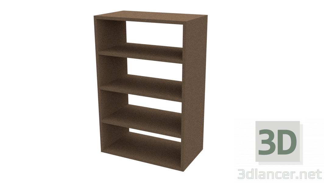 3D Modell Bücherregal - Vorschau