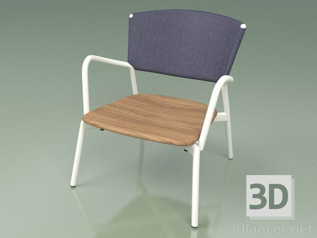 3d model Silla 027 (Metal Milk, Batyline Blue) - vista previa