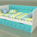 modello 3D Divano letto per bambini con 2 cassetti (Aqua) - anteprima