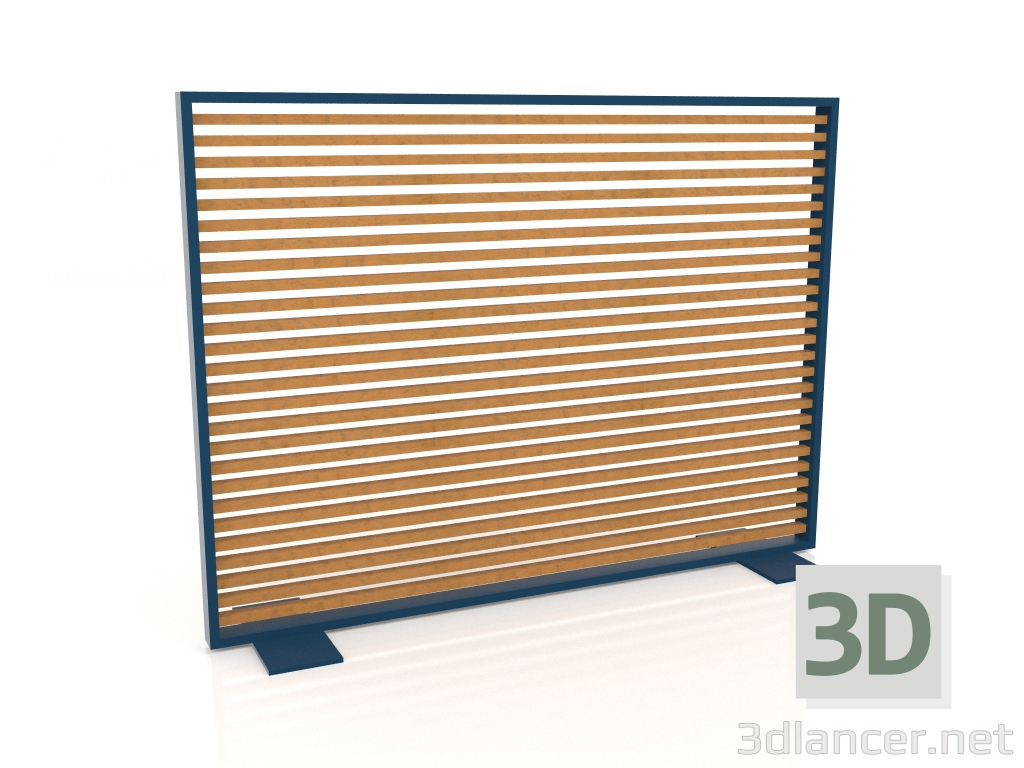 3d model Mampara de madera artificial y aluminio 150x110 (Roble dorado, Gris azul) - vista previa