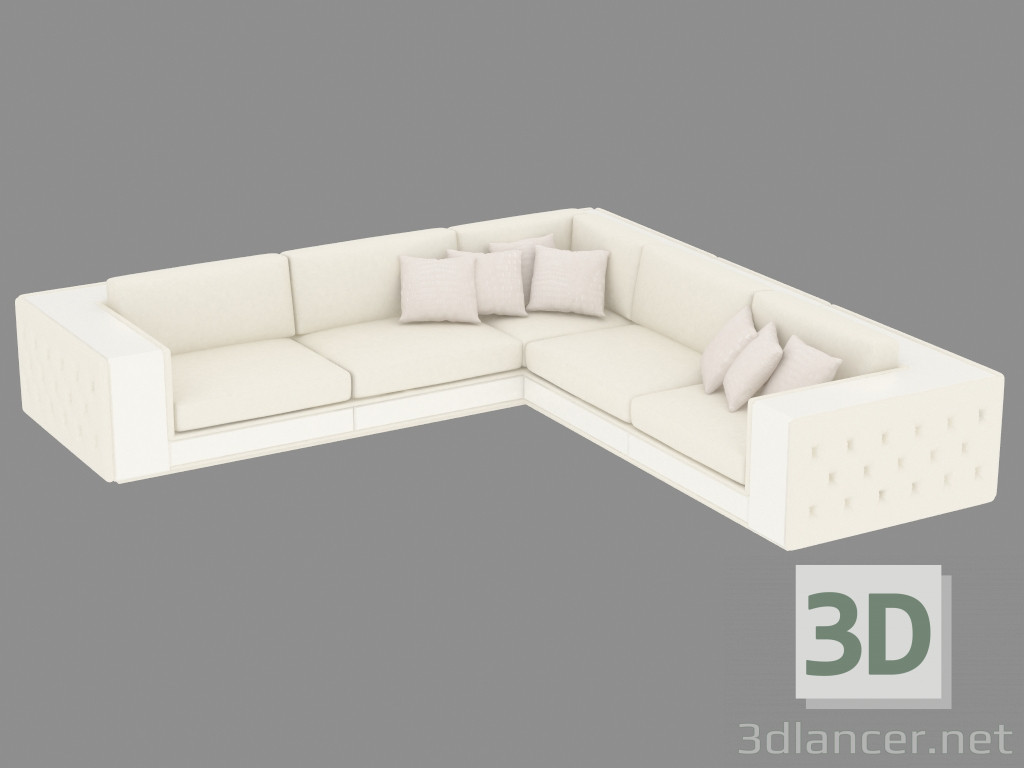 3d model Sofá de cuero Esquina Ashton - vista previa