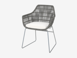 Armchair with metal legs (black)