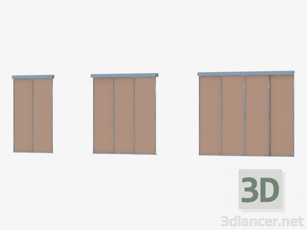 Modelo 3d Partição Interroom A1 (luz bronza prateada) - preview