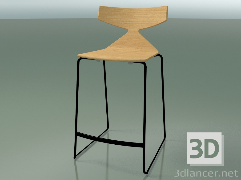 3d модель Стул стекируемый барный 3703 (Natural oak, V39) – превью