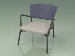 Armchair with soft seat 027 (Metal Smoke, Batyline Blue)