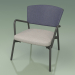 3d model Sillón con asiento blando 027 (Metal Smoke, Batyline Blue) - vista previa