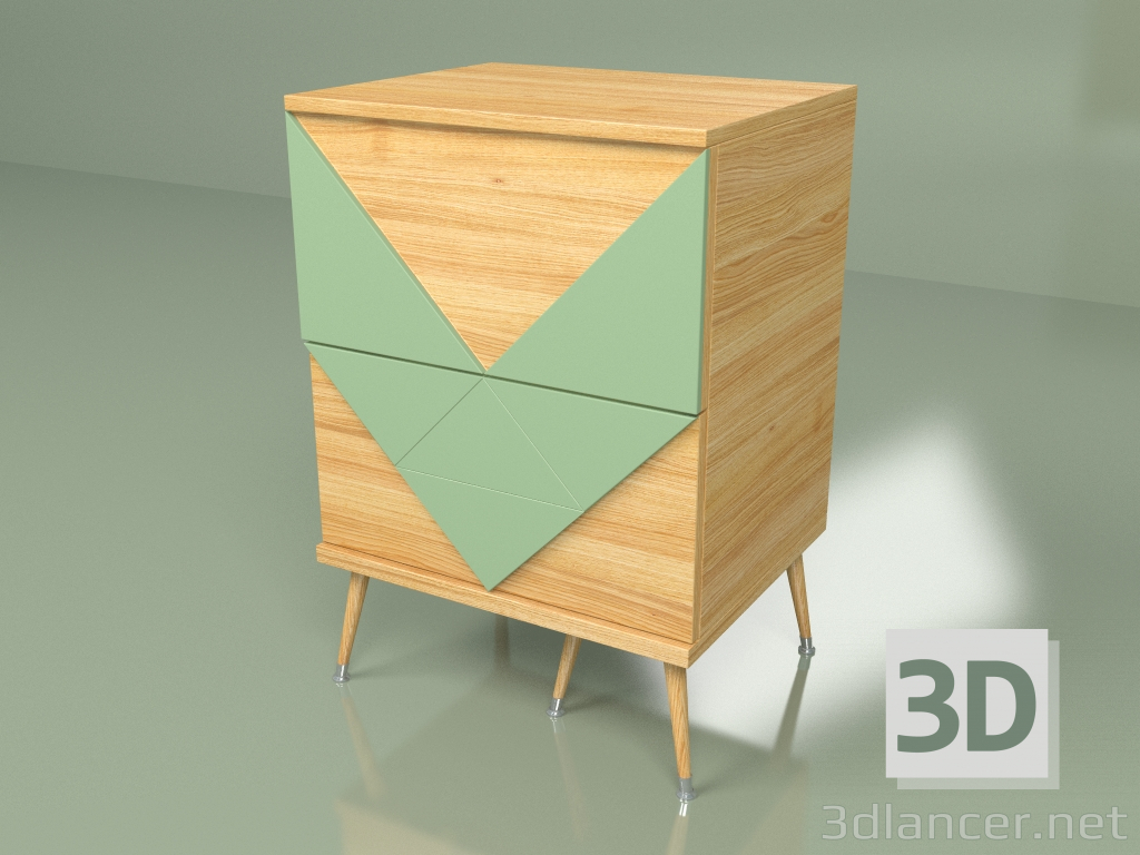 3d model Mesita de noche Woo Twins (llave) - vista previa