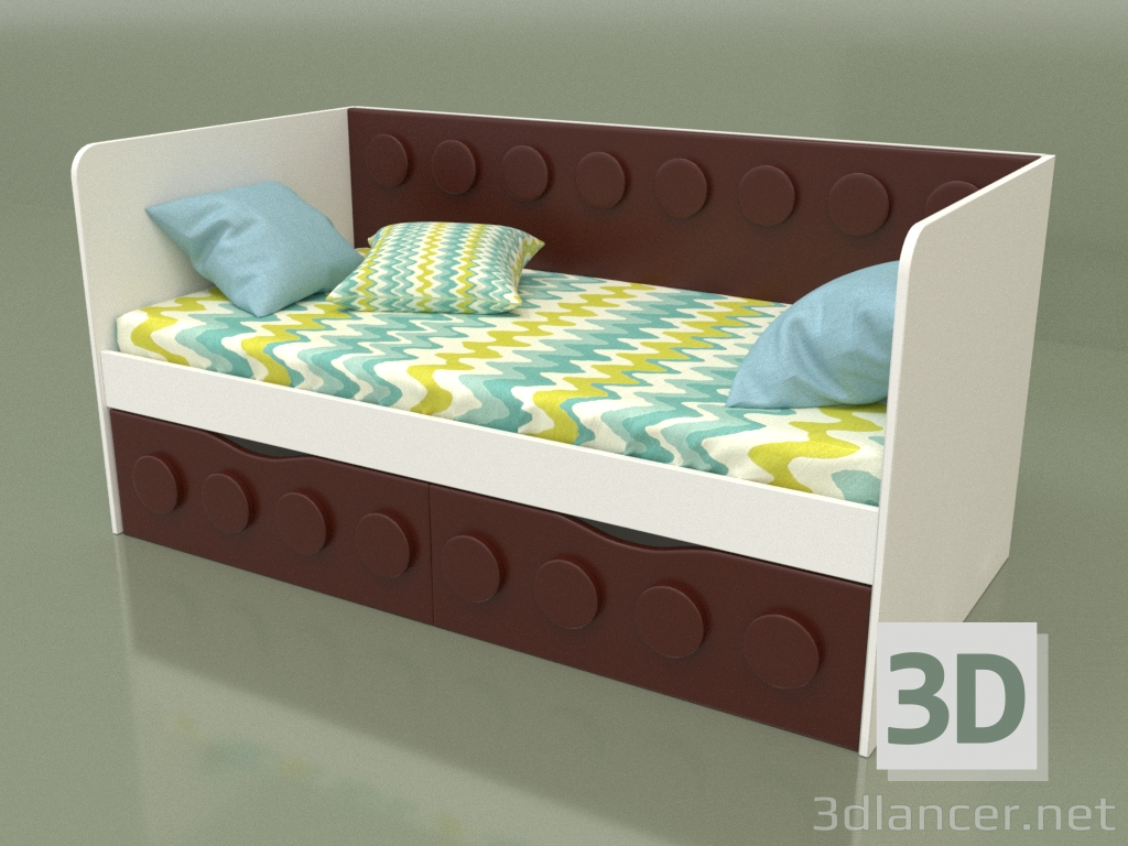 3d model Sofá cama para niños con 2 cajones (Arabika) - vista previa