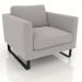 3d model Armchair (metal legs, fabric) - preview