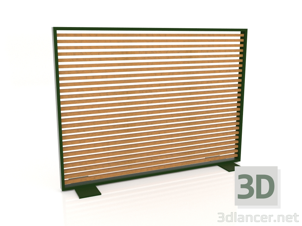 modello 3D Parete divisoria in legno artificiale e alluminio 150x110 (Roble Golden, Verde bottiglia) - anteprima