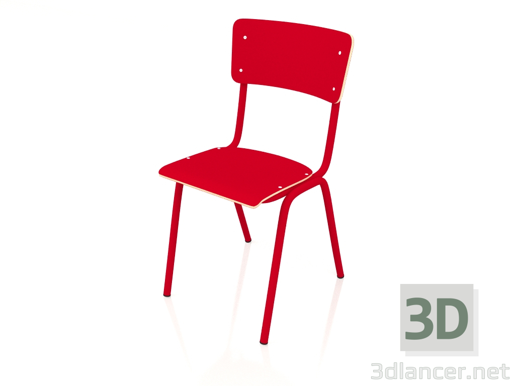 3d model Silla Vuelta al Cole HPL (Roja) - vista previa