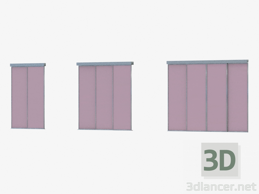 Modelo 3d Partição Interroom A1 (cinza prateado) - preview