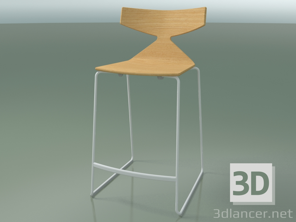 3d модель Стул стекируемый барный 3703 (Natural oak, V12) – превью