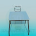 3d model Square table with stool - preview