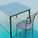 3d model Square table with stool - preview