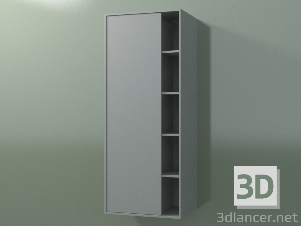 modèle 3D Armoire murale avec 1 porte gauche (8CUCDDS01, Gris Argent C35, L 48, P 36, H 120 cm) - preview