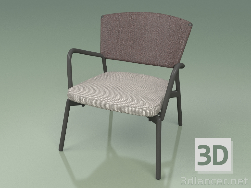 3d model Armchair with soft seat 027 (Metal Smoke, Batyline Brown) - preview