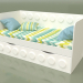 3d model Sofá cama para niños con 2 cajones (Blanco) - vista previa