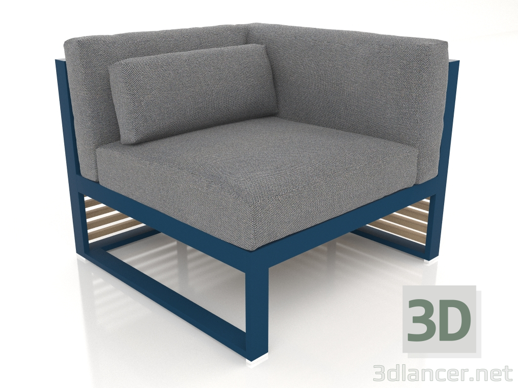 3D Modell Modulares Sofa, Abschnitt 6 rechts (Graublau) - Vorschau