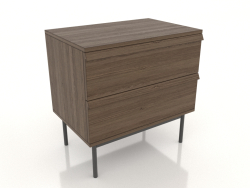 Bedside table STAND METAL 600x400 mm (lightened ash walnut)