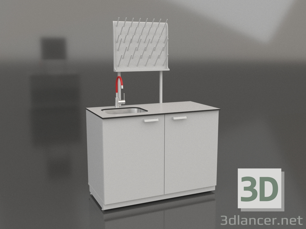modello 3D Lavello da laboratorio LK-1200 SMS - anteprima modello 3D Lavello da laboratorio LK-1200 SMS - anteprima