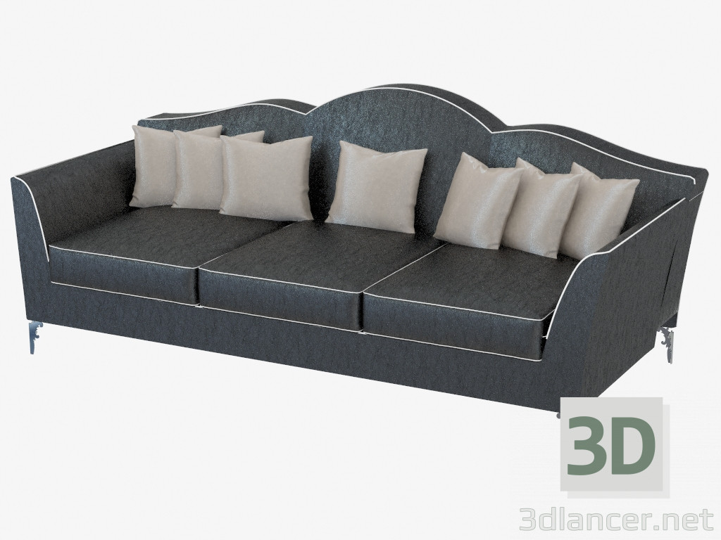 modello 3D Divano in pelle triplo Avalon (250) - anteprima