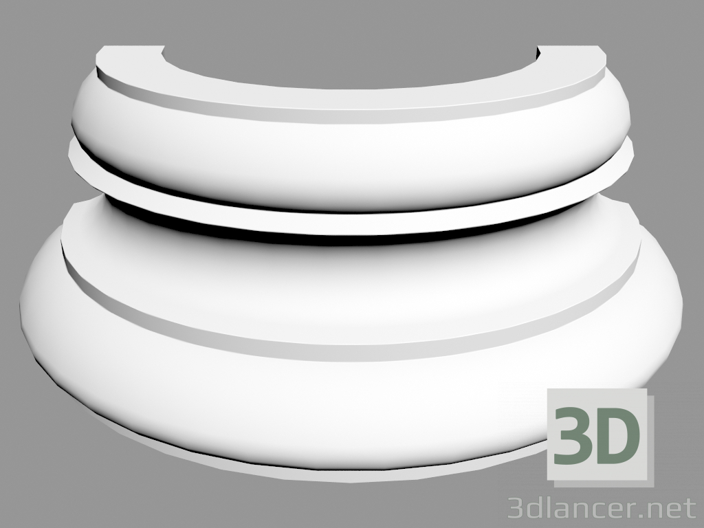 3d model Semicolumn (abajo) K1151 (32 x 16 x 12.5 - Ø 32 cm) - vista previa