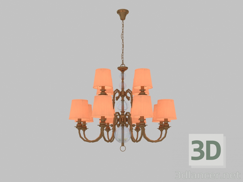 modello 3D Lampadario (3106-6-BC) - anteprima