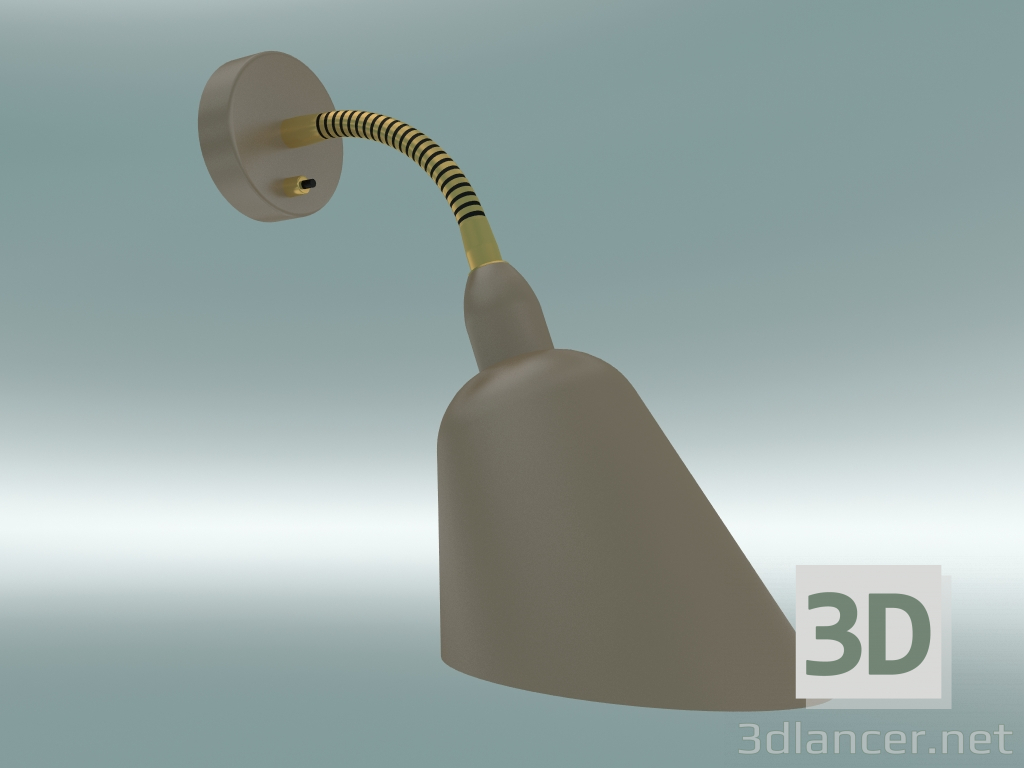 3d model Sconce Bellevue (AJ9, Gray Beige & Brass) - preview