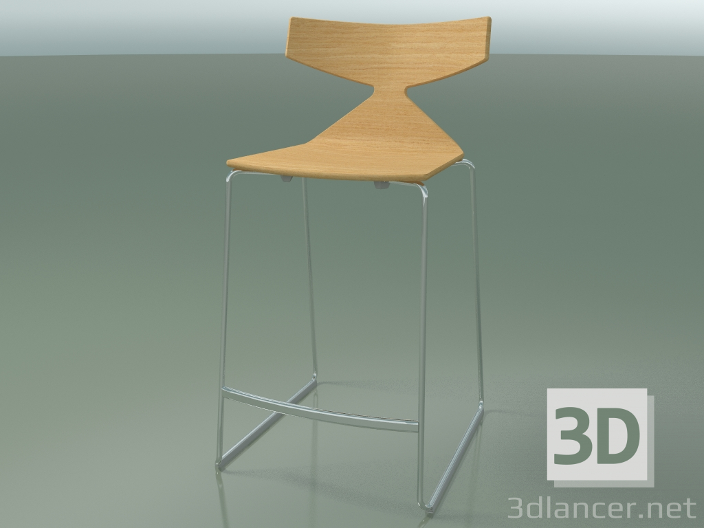 3D modeli İstiflenebilir bar taburesi 3703 (Doğal meşe, CRO) - önizleme