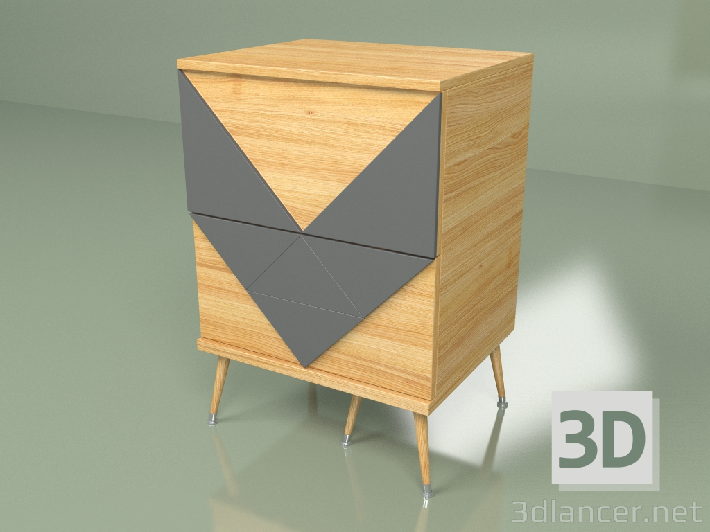 Modelo 3d Mesa de cabeceira Woo Twins (cinza escuro) - preview