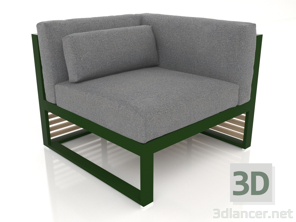 modello 3D Divano componibile, sezione 6 destra (Verde bottiglia) - anteprima