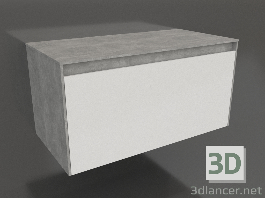 3D modeli Asma dolap 100 cm (MOB0110BS+MOB0710W) - önizleme