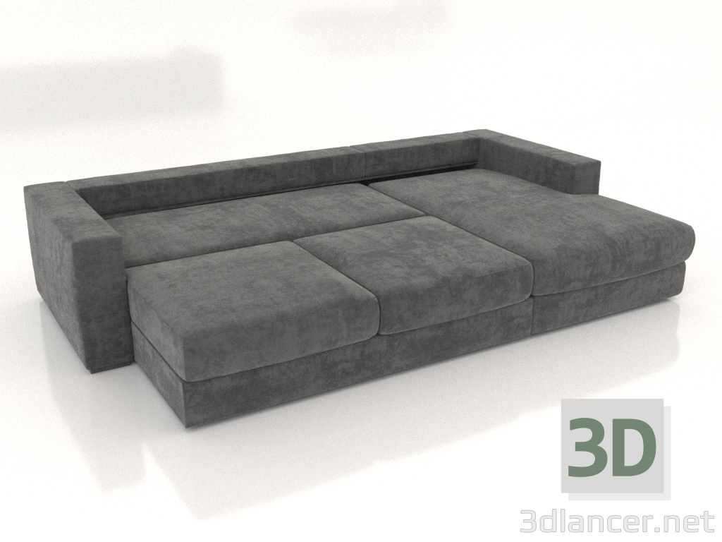 3d model Sofá cama esquinero Sherna 287 cm (desplegado, opción 1) - vista previa