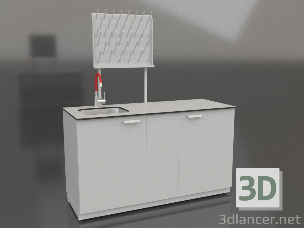 3D modeli Laboratuvar lavabosu LK-1500 SMS - önizleme 3D modeli Laboratuvar lavabosu LK-1500 SMS - önizleme