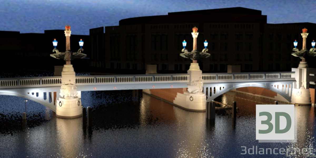 3D Modell Blue Bridge Amsterdam - Vorschau