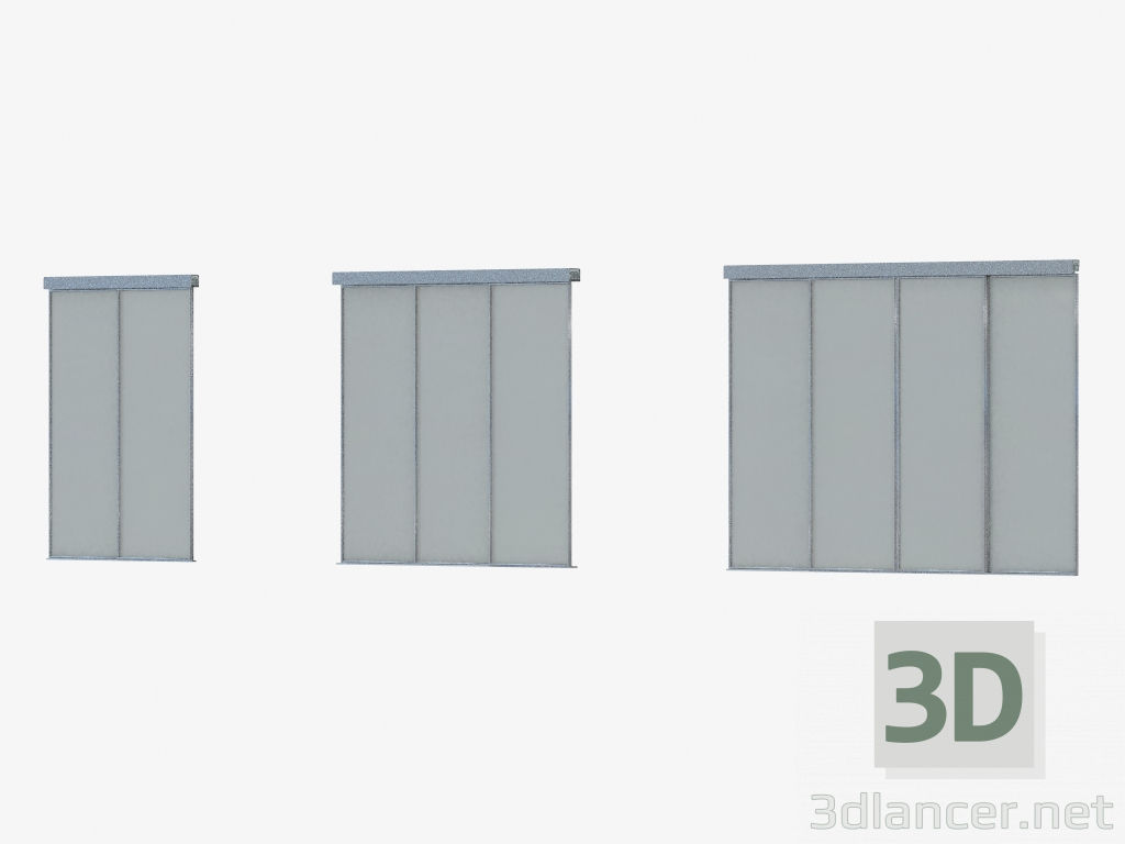 Modelo 3d Partição Interroom de A1 (silver SSS silver) - preview