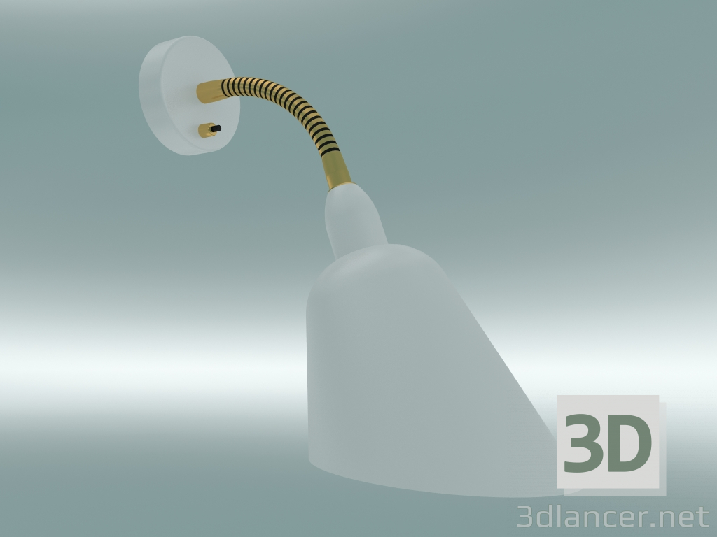 3d model Sconce Bellevue (AJ9, White & Brass) - preview