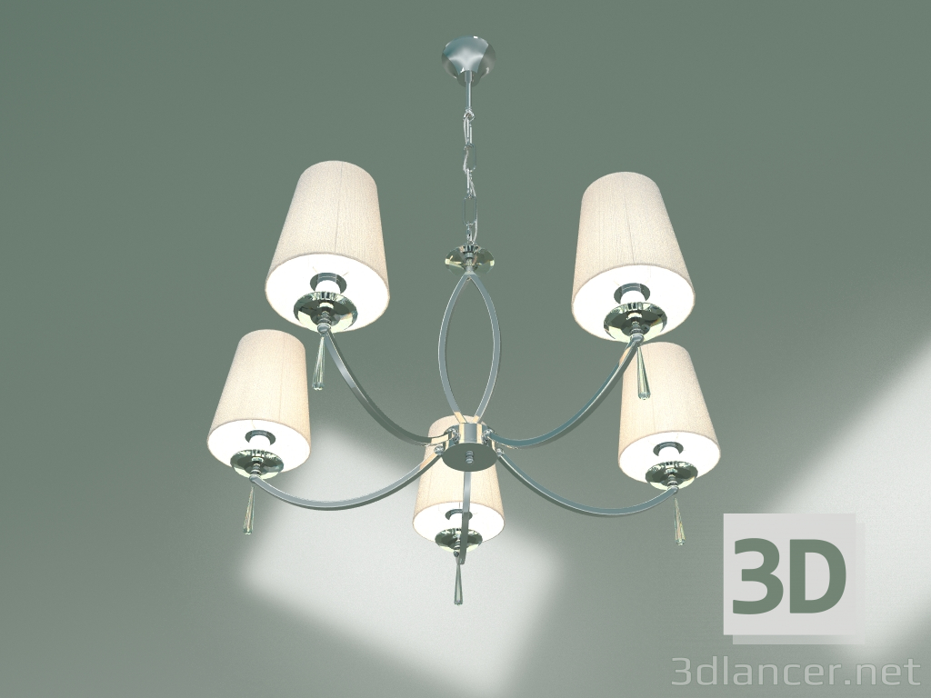 3d model Araña colgante con cristal 60079-5 (cromo) - vista previa