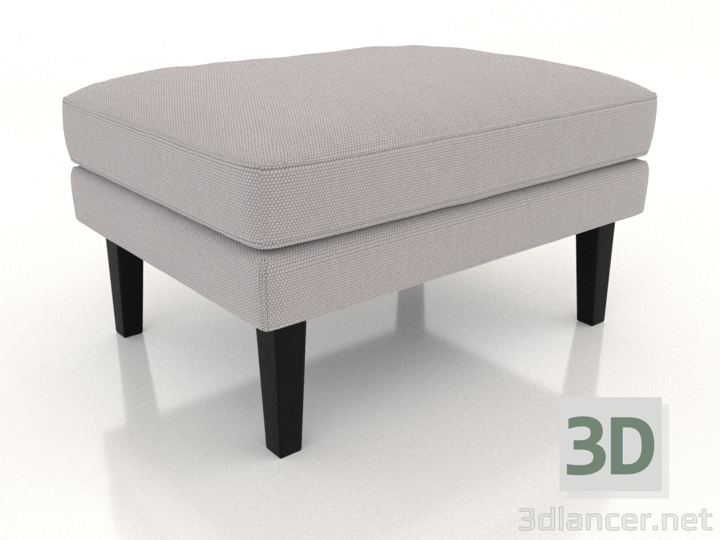 modello 3D Pouf (gambe alte, tessuto) - anteprima