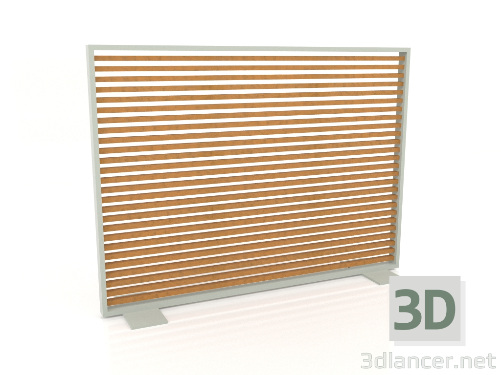 3d model Mampara de madera artificial y aluminio 150x110 (Roble dorado, Gris cemento) - vista previa